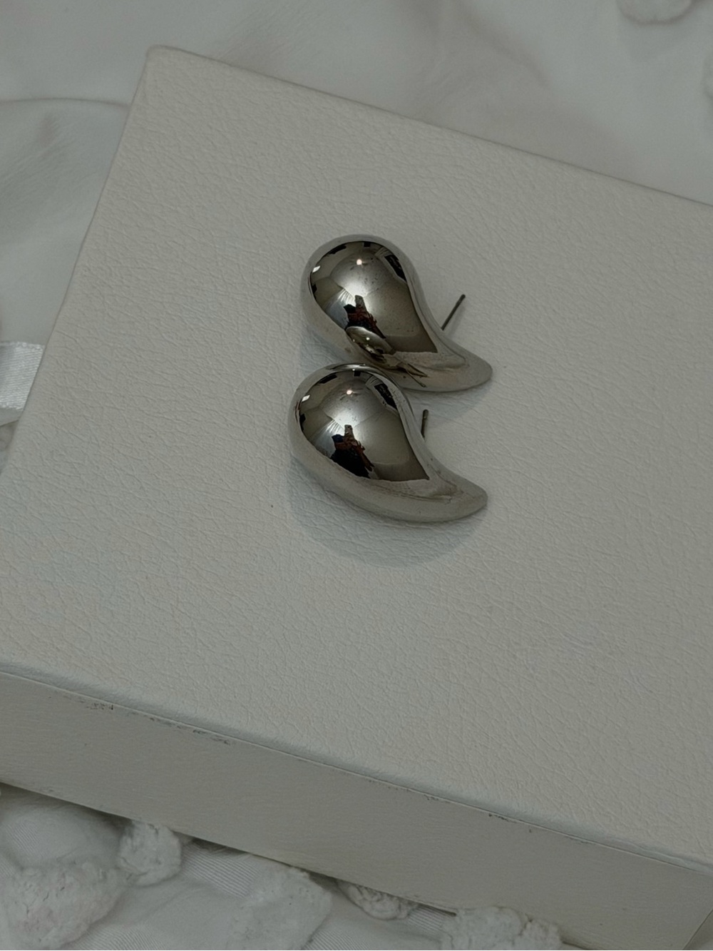 Silver Crescent Teardrop Earrings Festival Summer Trendy - Picture 3 of 6